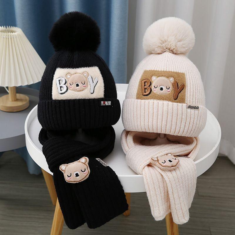 Childrens Knitted Hat And Scarf Set With Windproof Warmth For Winter Play