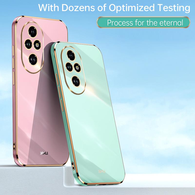 KEYSION Luxury Plating Case for HONOR 200 Pro 5G Soft TPU Silicone Square Shockproof Phone Back Cover for Huawei Honor 200 5G