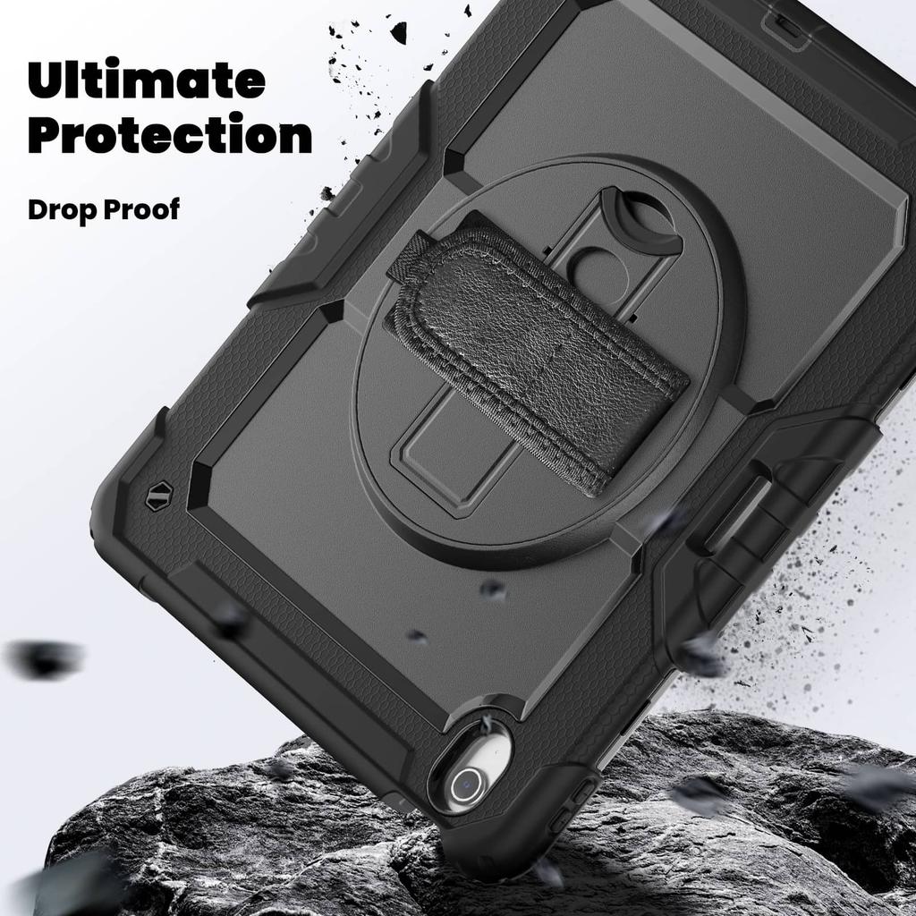 For iPad (A16) 11th Air 11 Air 13 M3 () - Heavy Duty Protective Cover with Screen Protector, Shoulder Strap & Pencil Holder