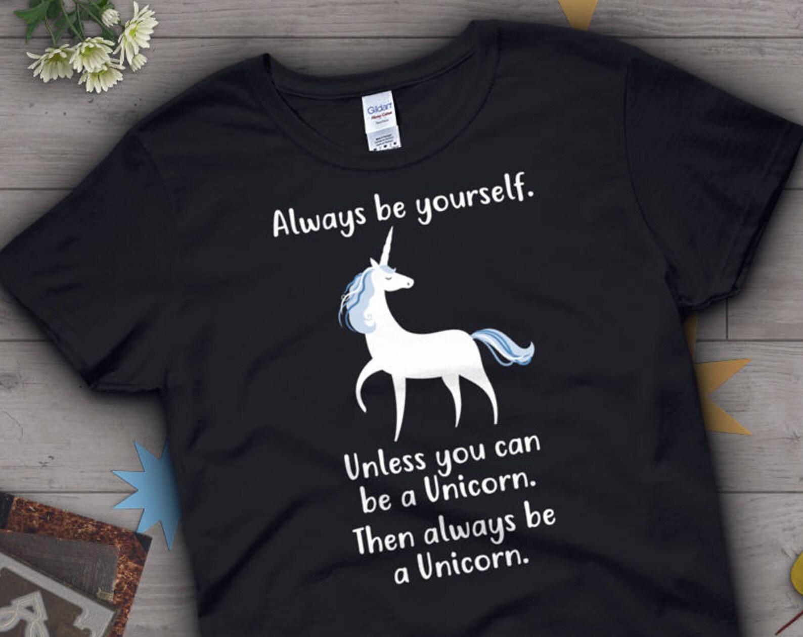 Funny Unicorn Shirt,  , Unicorn Lover Gift, Cute Unicorn T-shirt, Unicorn Tshirt, Graphic Tee, Tops, Horse, Blue, Pink, Purple White 100