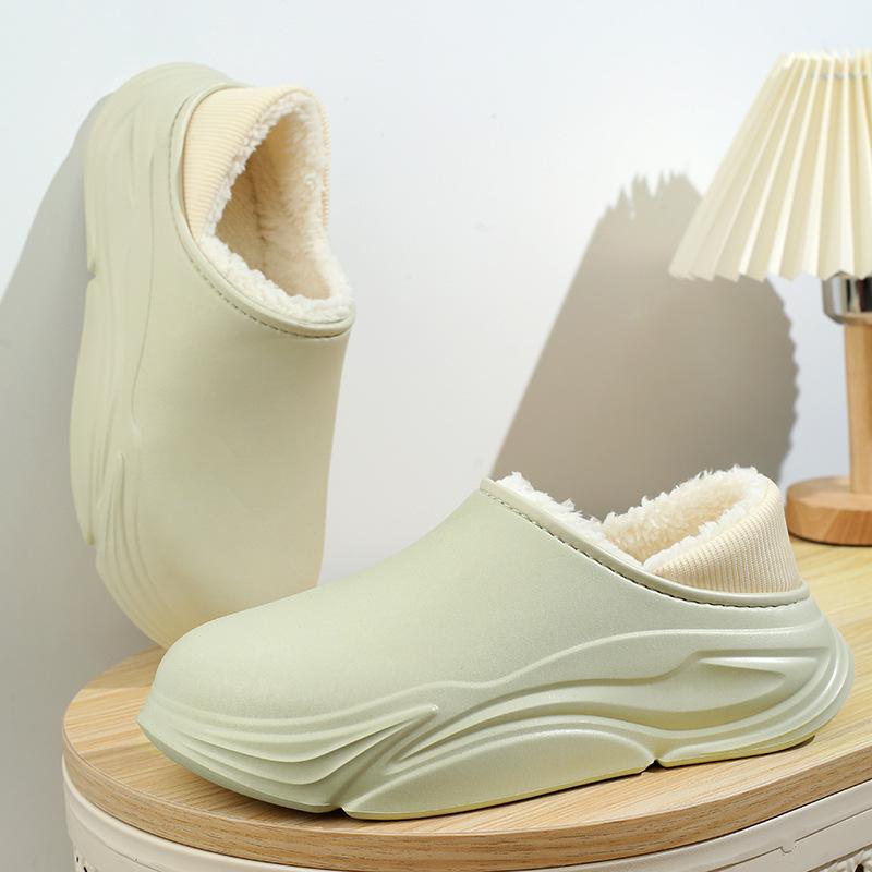 

Cotton shoes men s autumn and winter new simple thick-soled super soft velvet warm and cold-proof integrated couple home cotton slippers 44-45