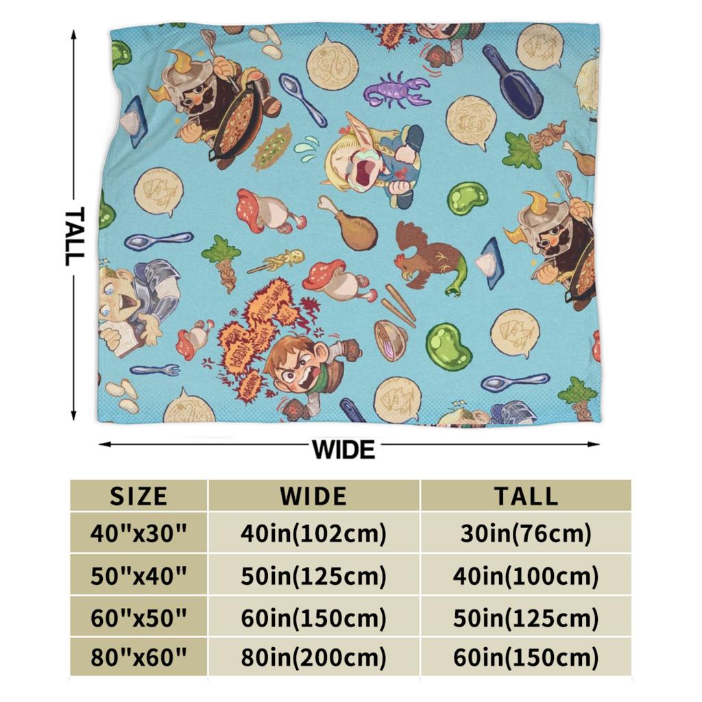 Super Soft Deliciousd in Dungeons Marcille and Senshi Throw Blanket Premium Flannel Bed Blanket Cozy Fluffy Blankets All Season