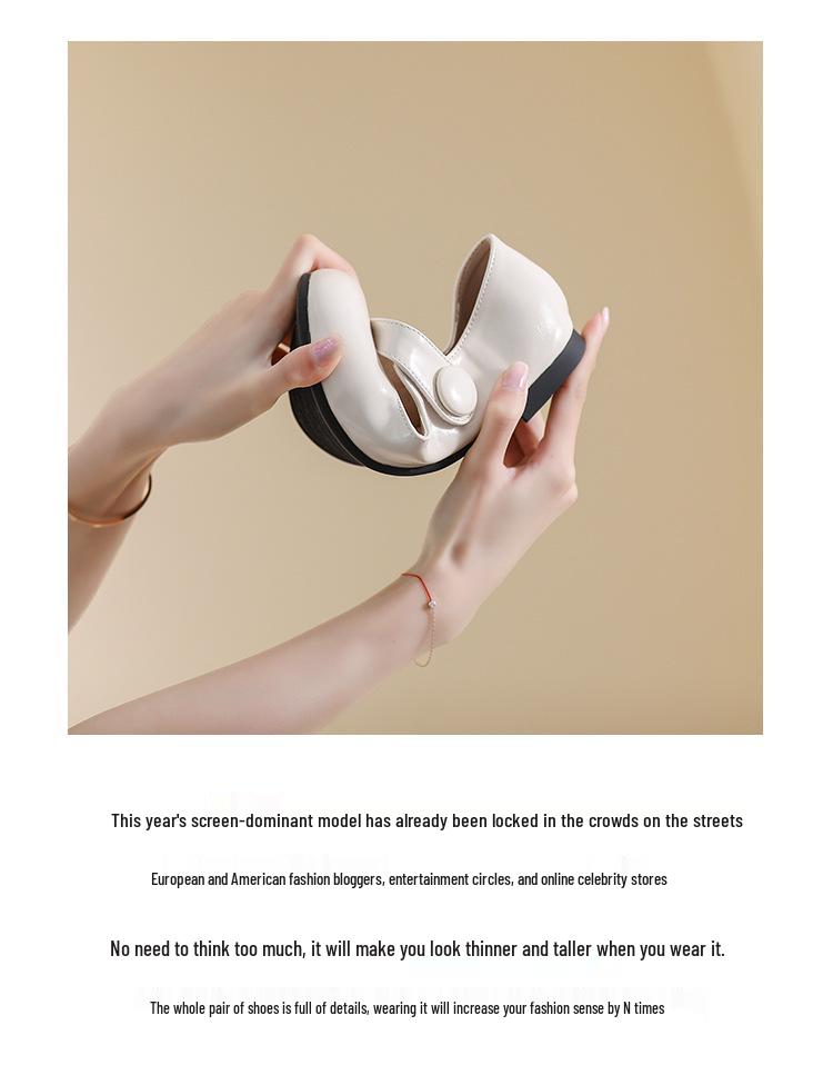 French-Japanese One-Strap Mary Jane Flats - Women's Round Toe, Soft Sole Slip-On Dolls Shoes, College Style.