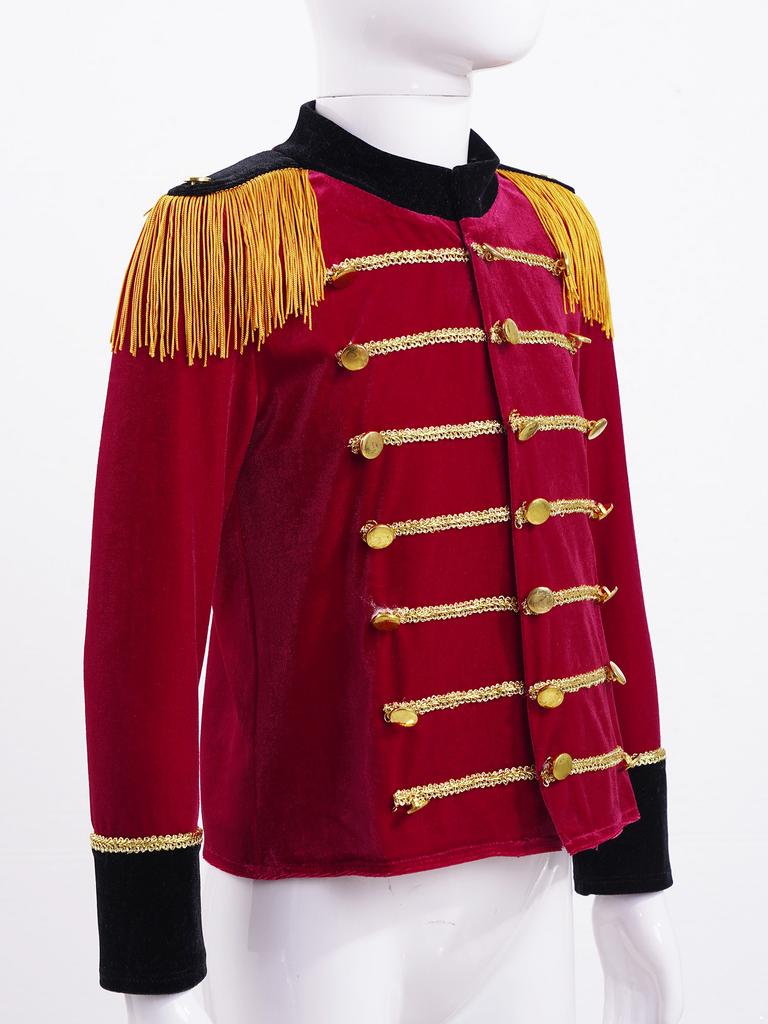 Haina Circ Baieti Uniforma Paza de Onoare Cosplay Maneci Lungi Ciciucuri Costum de Performance Topuri Jacheta