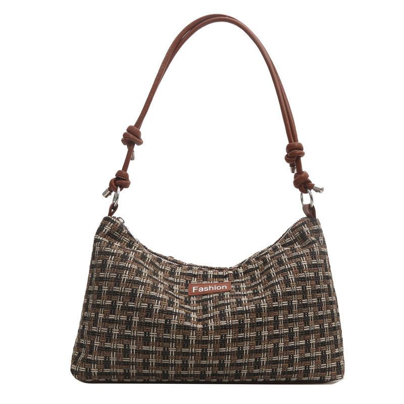 Stylish Retro Plaid Large Capacity Tote Bag For Women 2024 New Korean Trend