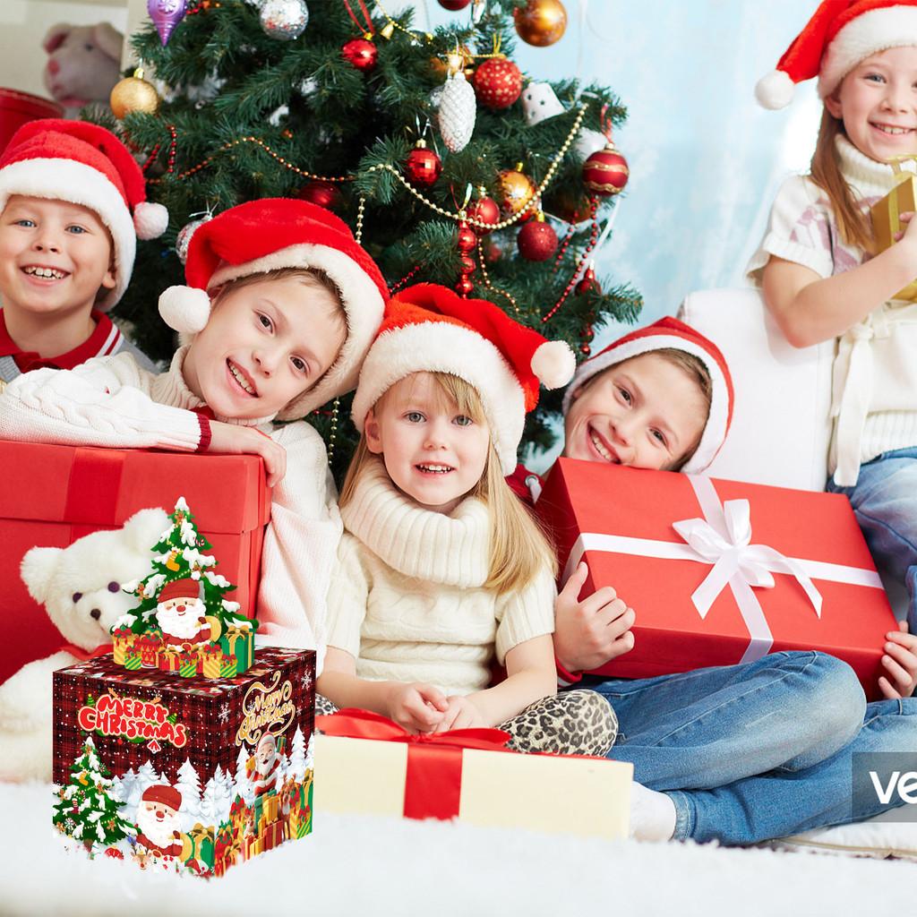 Christmas Party Gift Box With Red Plaid Pattern Festive Decor And Exchange Gift