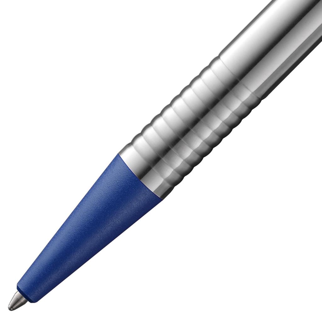 LAMY Logo Matte Blue Ballpoint Pen Elegant and Durable Stainless Steel Ballpoint Pen Medium Line Width Includes LAMY M 16 Refill - - - High-Yield