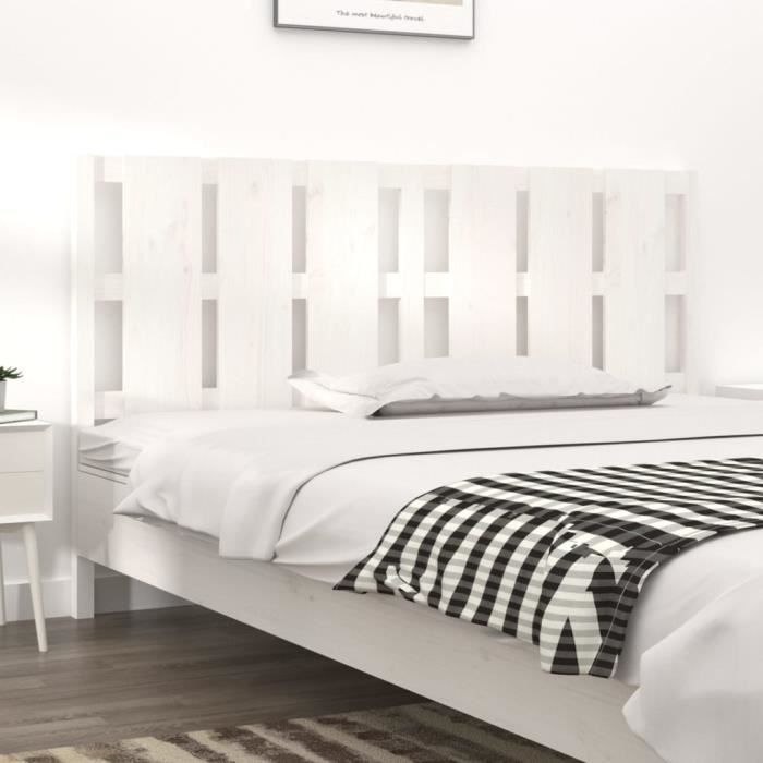 VidaXL Tête de lit Blanc 185,5x4x100 cm Bois massif de pin 818006