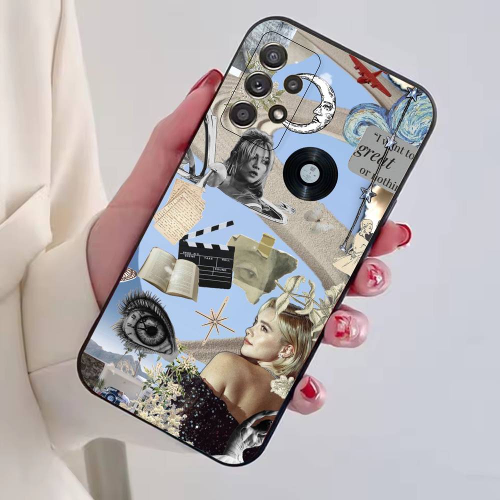 Actress F-Florence Pugh Phone Case For Samsung S25,S24,S21,S22,S23,S30,Ultra,S20,Plus,Fe,Soft Silicone Black Cover