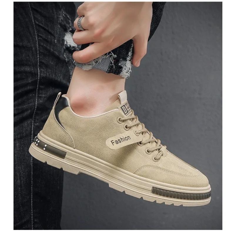 Genuine Suede Leather Men Loafers Casual Shoes Men's Sneakers LaceUp Oxford Shoes OutdoorJogging Shoes Board Shoes Safety Shoes