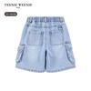 Teenie Weenie Kids Boy's Tencel Blend Denim Work Shorts