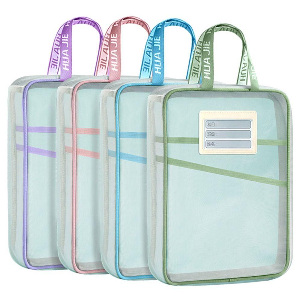 Thickened Test Paper Storage Bag Mesh Stationery Organizer Pouch School Office Supplies
