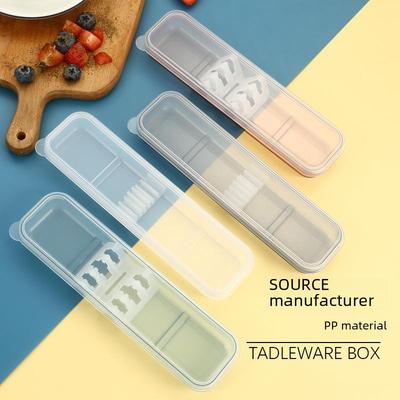 Cartoon Children's Portable Straw Cutlery Box with Covers
