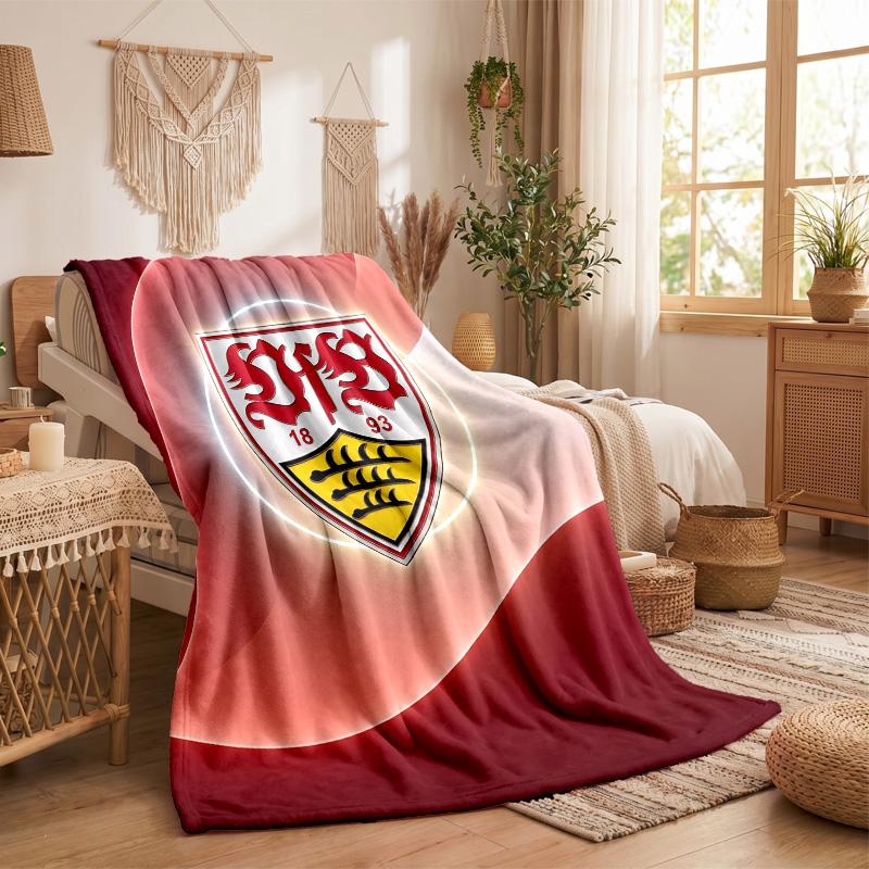 VfB Stuttgart Fußball Druck Flanelldecke Weich Warm Sofa Bett Überwurfdecke Für Zuhause Büro Schlafzimmer