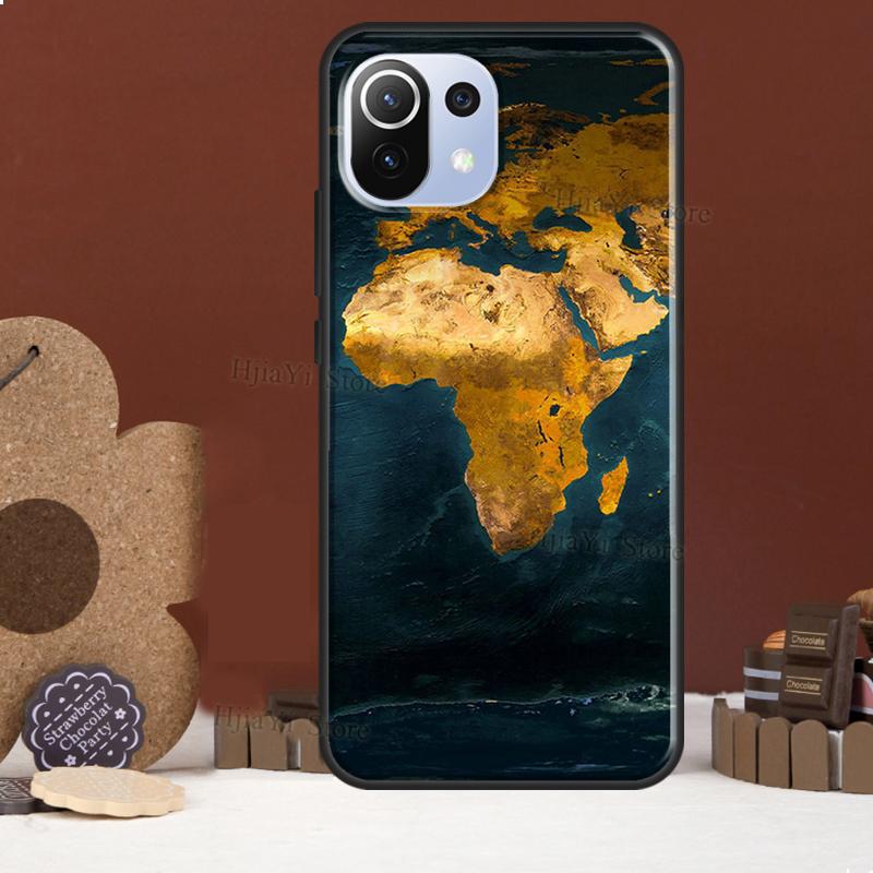 Africa Map Funda For POCO F5 X3 X4 X5 Pro F4 GT C40 F3 Case For Xiaomi 11T 12T Pro 12 X 13 Lite Cover