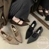 Internet celebrity explosion retro foot set with skirt single shoes Korean shallow mouth one-word buckle lazy shoes