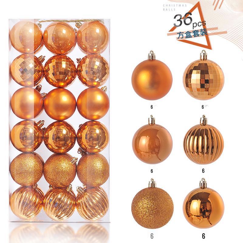 36 Electroplated Plastic Christmas Ball Ornaments for Tree and Window Decoration