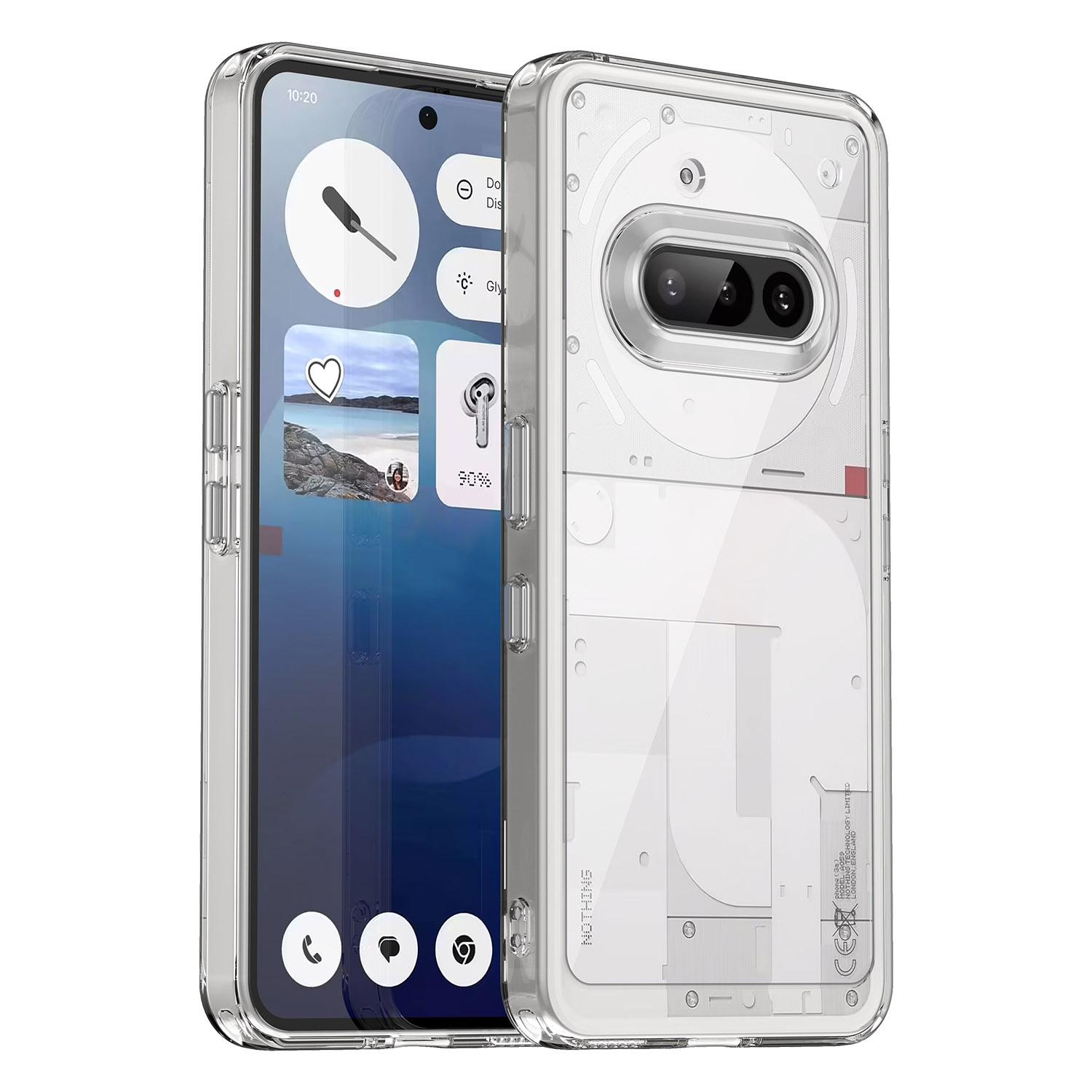 

For Nothing Phone (3a) Case TPU Acrylic Clear Phone Cover with Tempered Glass Film Type A