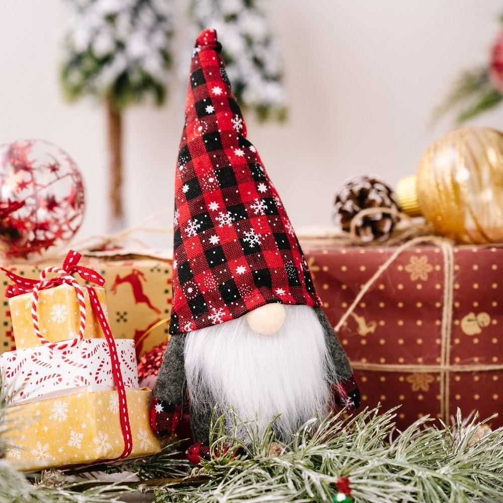 Cute Faceless Gnome Ornaments Plush Christmas Rudolf Doll  Hotel Office Decor