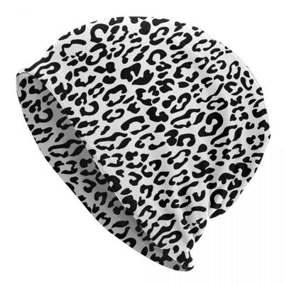 Custom Leopard Print Skullies Beanies Caps Unisex Winter Knit Hat Unisex Women Street Adult Animal Skin Bonnet Hats Outdoor Ski Cap