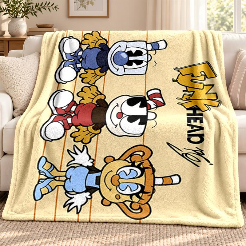 Cuphead blanket Flannel Blanket Soft Cozy Plush Throw for Sofa Bed Lightweight Home Decoration Outdoor camping