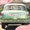 Elek Tonny Just Married Car Decorations Kit - Just Married Banner And Sign With Wedding Flower Vine- Wedding Car Decorations,Automotive Decals