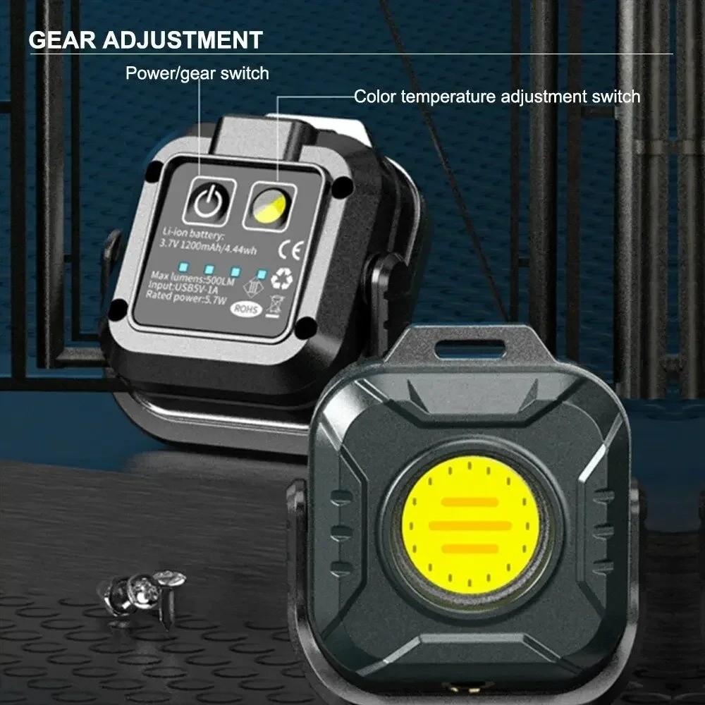 LED Beads 500LM COB Flashlight Type-C Rechargeable Charging Lighting Lamp Mini LED Working Light