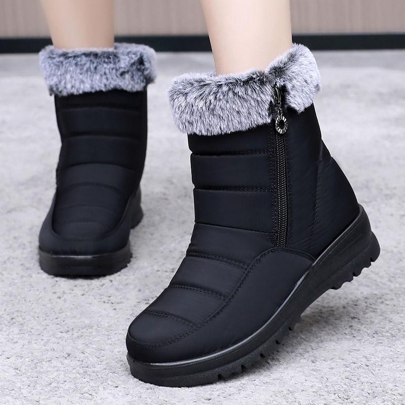 Women s Suede Snow Boots Cold Resistant And Warm Soft Soled Short Sleeved Cotton Boots 35