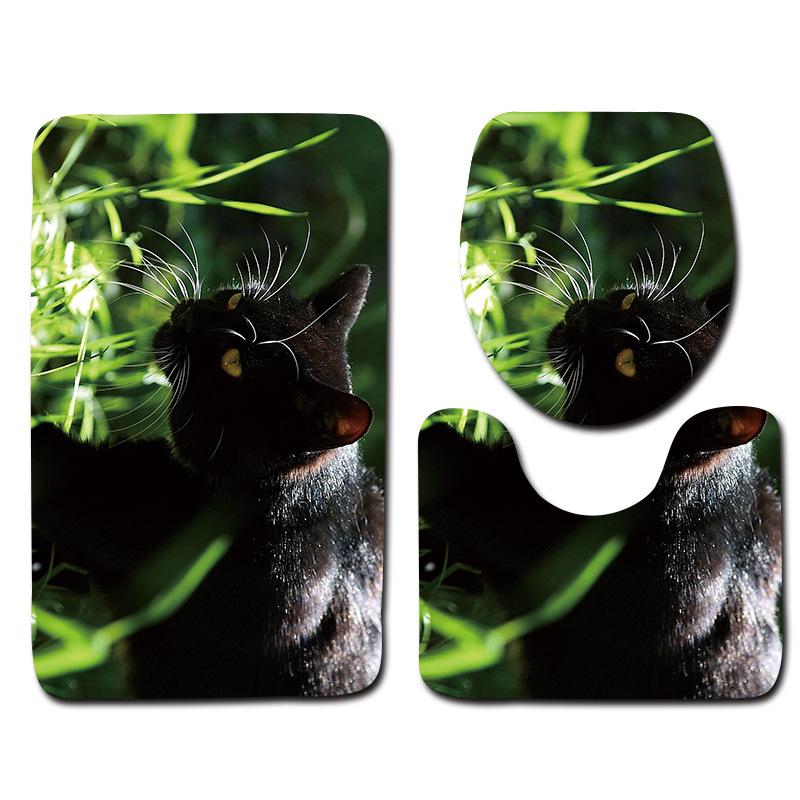 Toilet Three-Piece Floor Mat, Bathroom Three-Piece Carpet Doormat
