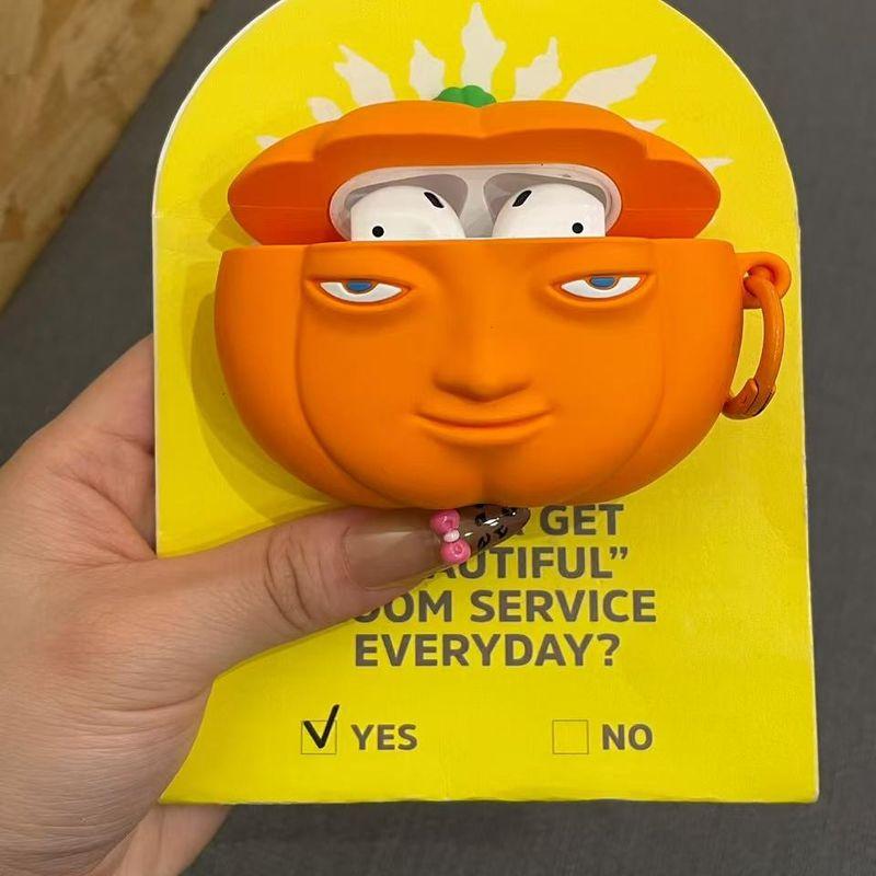 

Apple Wireless Bluetooth Airpodspro Earphone Case 4 Generation Soft Airpods1/2 Silicone 3 Generation Protective Case Pro2 Generation Shatter-resistant Airpods 3 Generation Emoji Pumpkin (Single Shell)