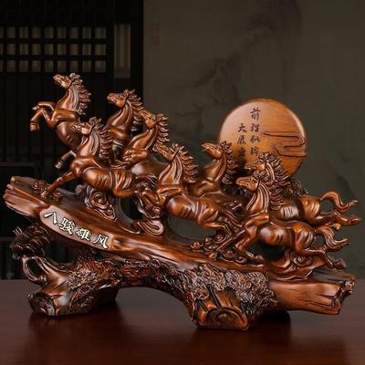 1 pz resina Ornamento Stallone Artigianato Feng Shui soggiorno decorazione casa Regalo Inaugurazione Casa Statua scultura stile cinese