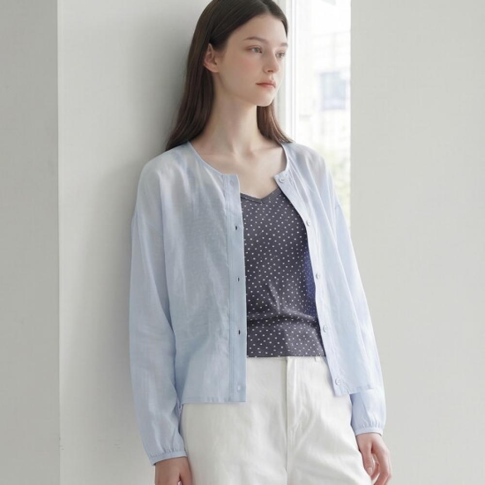 Karra Sheer Volume Button Jacket Cardigan A6m0692