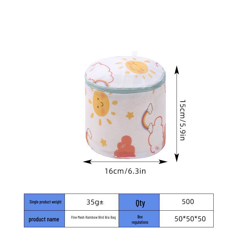 Printed Mesh Laundry Bag Set for Delicates – Cylindrical Bra and Clothing Wash Bags