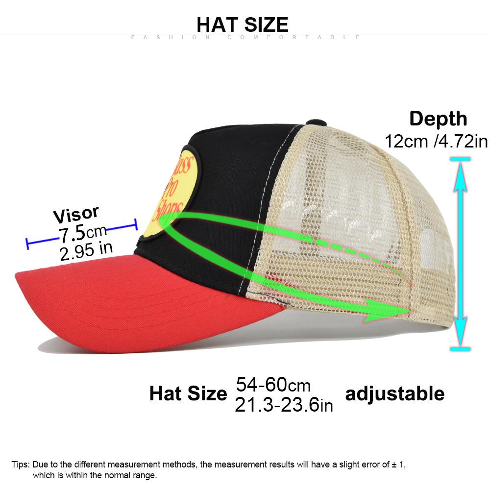 Embroidered Baseball Cap Bass Weaving Label Cap Mesh Cap Bent Brim Sun Hat Summer Hat Sun Hat