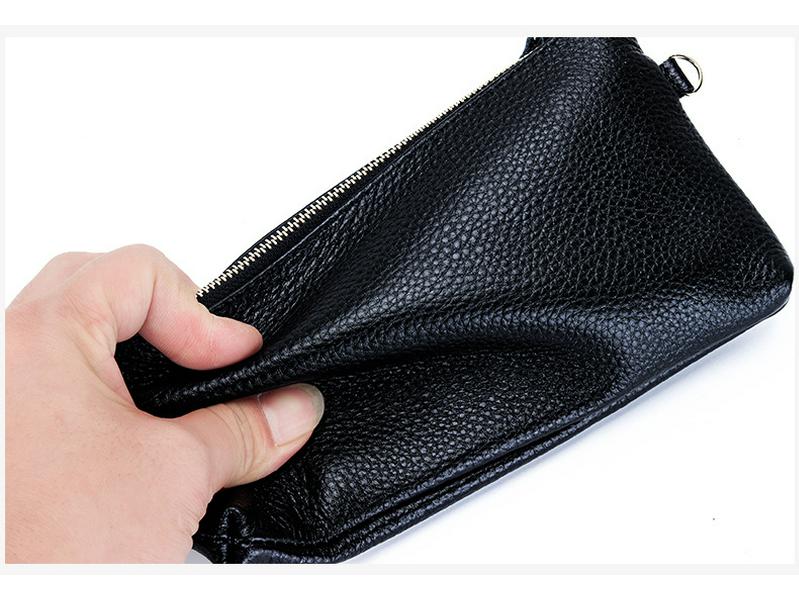 Women's Large Capacity Cowhide Clutch Wallet with Phone Storage