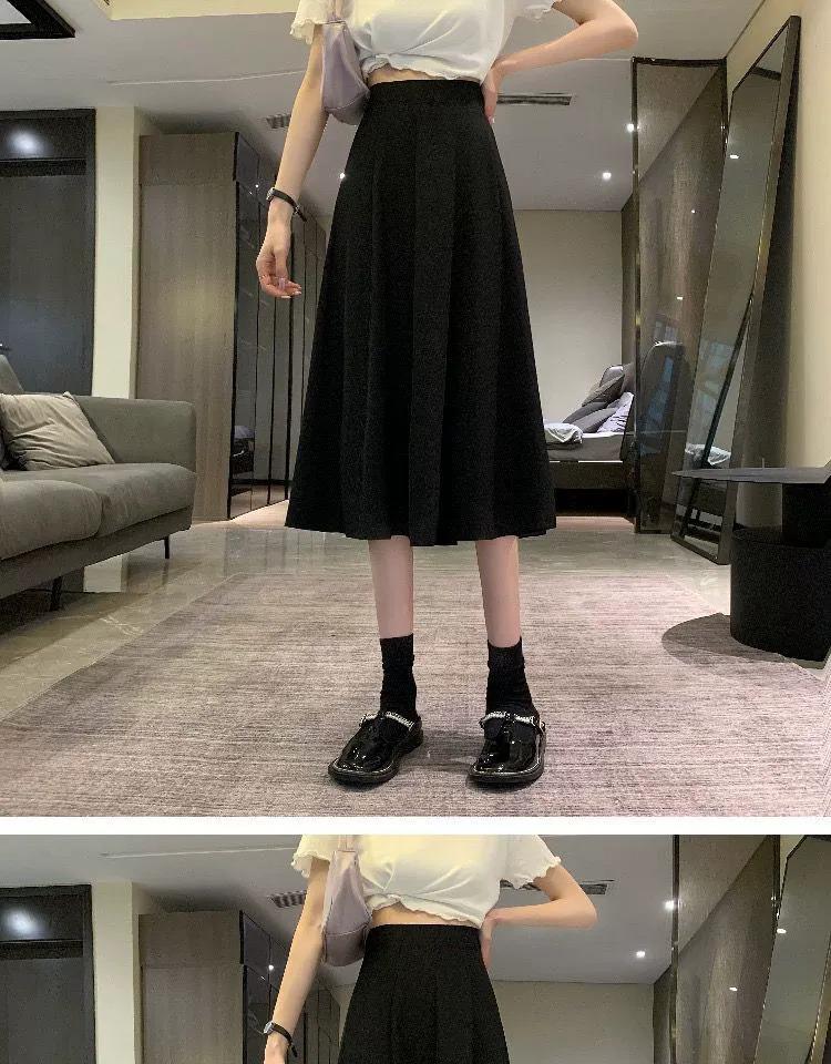 Beige Drapey High Waist A-Line Midi Skirt for Women - Spring/Summer Edition