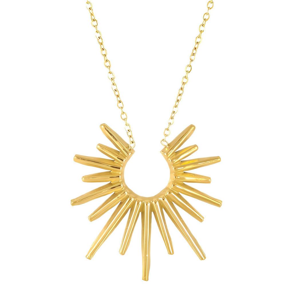 Personalized Sun Necklace: Versatile Cold-Style Titanium Steel Clavicle Chain