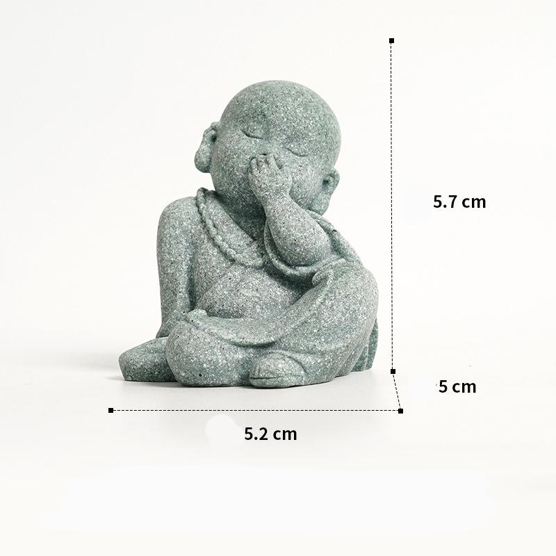 Sandstone Little Monk sculptures and figurines  Cute Home Room Office car Table decoration and accessories High quality gifts