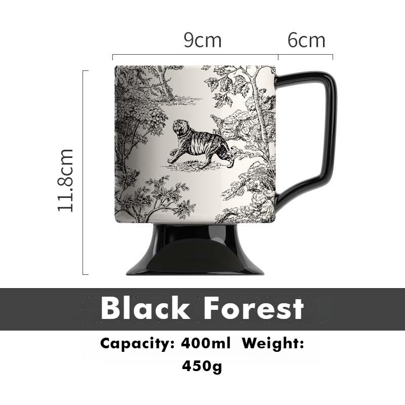 

Керамическая кофейная чашка середины века, кружка для питьевой воды, подарок на день рождения 400ml чёрный