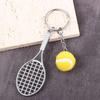 Car Key Chain 6 color Metal Tennis Racket Keychain Tennis Ball Mini Keychain Sports Key Chain