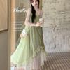 Plus Size 2026 French Style Irregular Spaghetti Strap Summer Dress