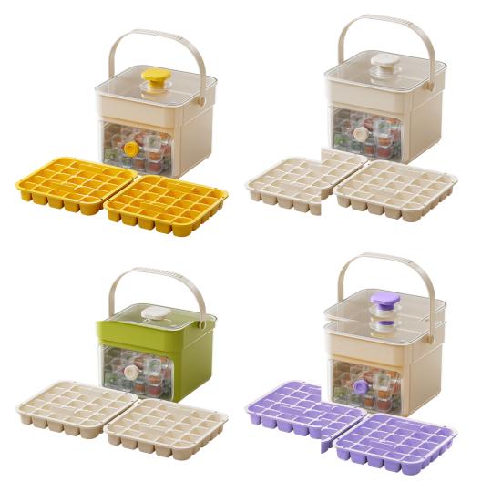 Ice Cube Mold with Lids And Container Press-to-release Ice Tray Double Layer