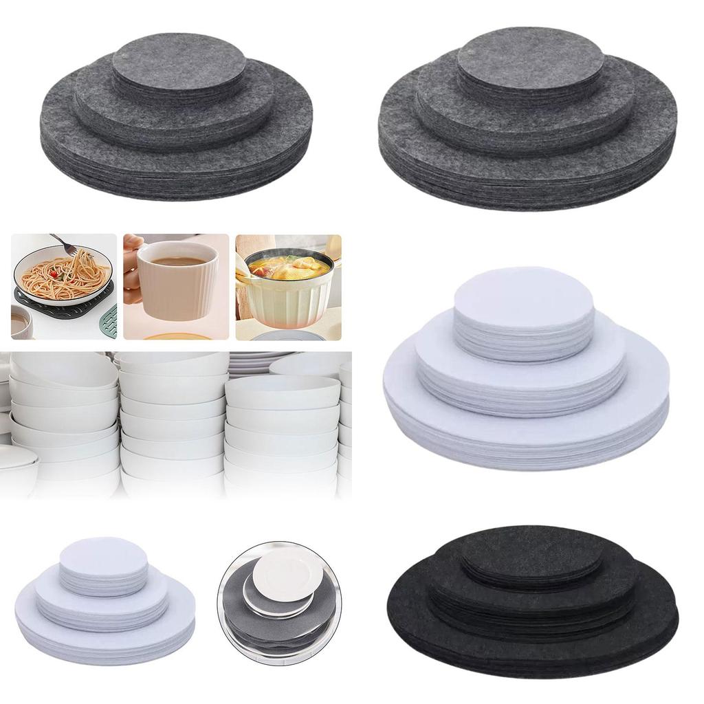 Felt Plate Dividers China Storage Containers Dividers Round Portable Household Kitchen Storage Protectors Pads