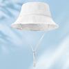 Raw edge cotton bucket hat embroidered female color visor, shopping sun protection hat