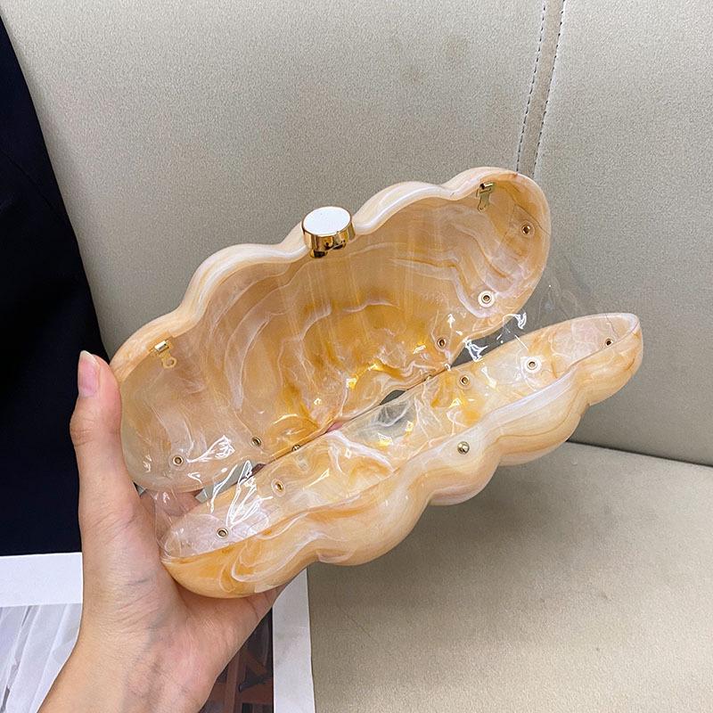 Francuska marmurkowa akrylowa torebka crossbody i uchwyt na telefon