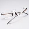 Frameless Sandalwood Glasses: Pure Titanium Butterfly Frames with Myopia-Ready Flat Lenses