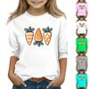 Tops à manches 3/4 pour enfants T-shirt imprimé décontracté Col rond Pull Blouse