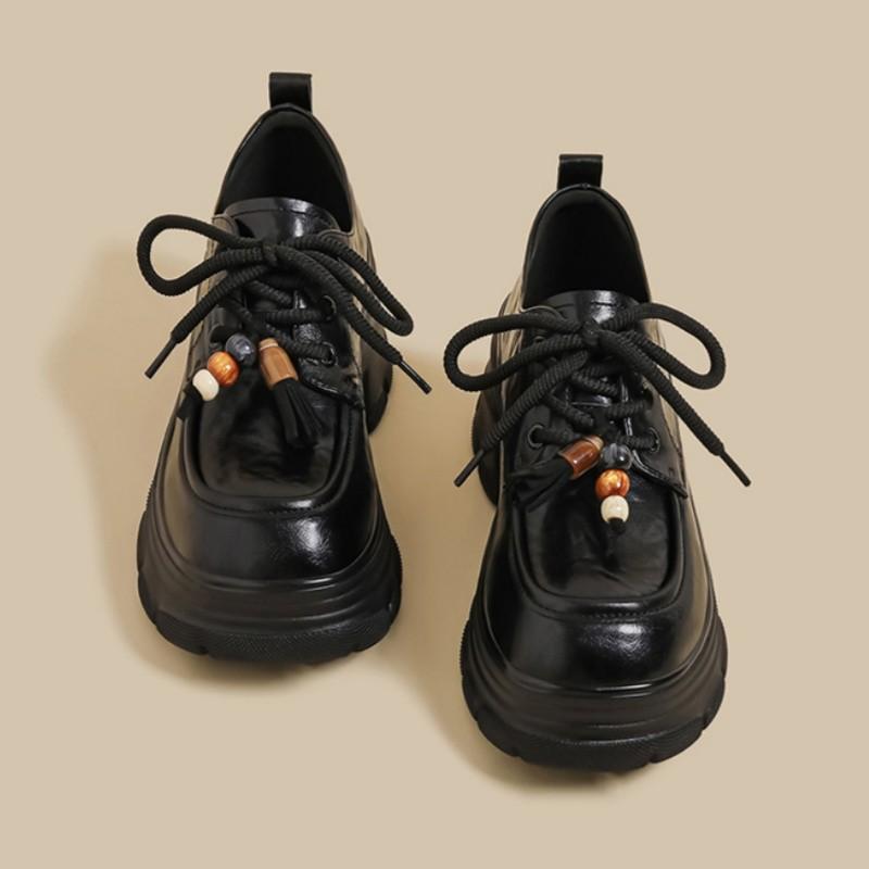 Fashion New British-style retro thick-soled loafers are versatile, casual and sporty height-increasing single shoes for women