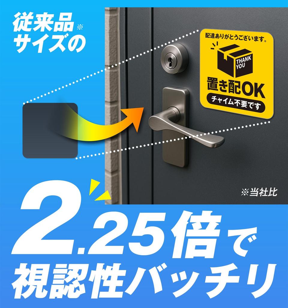 NYANDELMO Highly No Chime Prevents Delivery Doorway Outdoor Safe for When Out ND-0277-R02-A-Magnet, Yellow, Waterproof, Weatherproof, Visible,