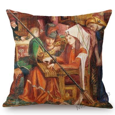Uk British Artist Dante Gabriel Rossetti World Famous Oil Painting European Beauty Princess Sofa Pillow Case Linen Cushion Cover